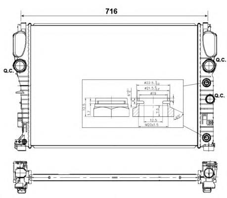 53423 NRF radiador de esfriamento de motor