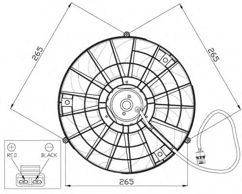 47483 NRF ventilador elétrico de aparelho de ar condicionado montado (motor + roda de aletas)