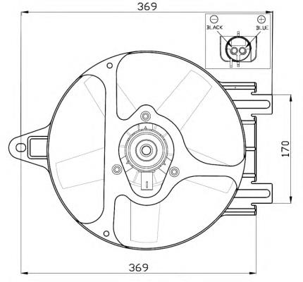 0130107251 Bosch difusor do radiador de esfriamento, montado com motor e roda de aletas