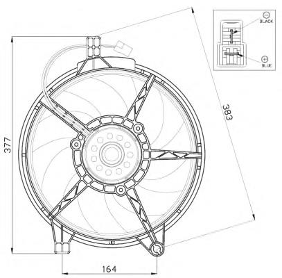 47445 NRF ventilador elétrico de intercooler montado (motor + roda de aletas)