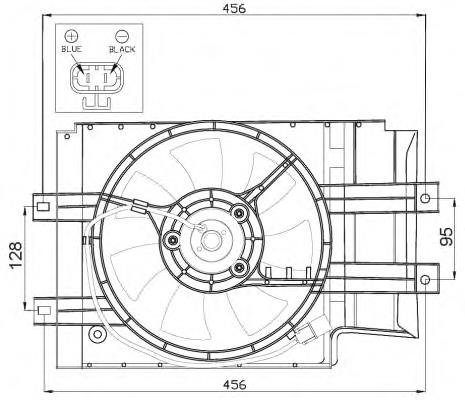 Difusor do radiador de aparelho de ar condicionado, montado com roda de aletas e o motor para Nissan Micra (K11)
