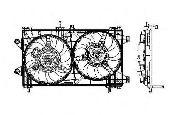 51738691 Fiat/Alfa/Lancia difusor do radiador de esfriamento, montado com motor e roda de aletas