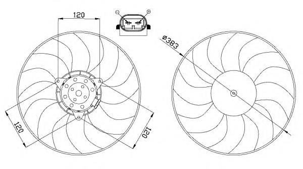 Ventilador elétrico de esfriamento montado (motor + roda de aletas) para Renault Trafic (JL)