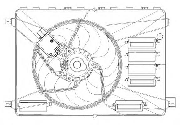 Difusor do radiador de esfriamento, montado com motor e roda de aletas para Ford S-Max (CA1)
