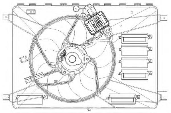 7740065 Kamoka ventilador elétrico de esfriamento montado (motor + roda de aletas)