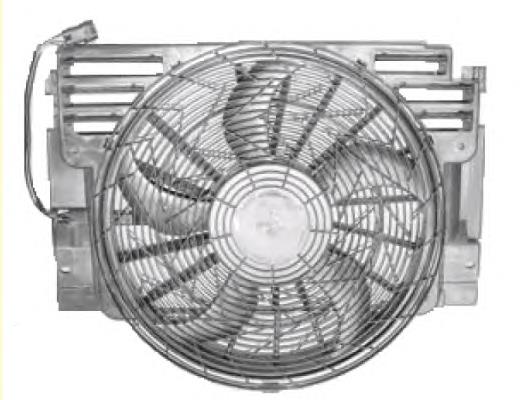 47217 NRF difusor do radiador de aparelho de ar condicionado, montado com roda de aletas e o motor