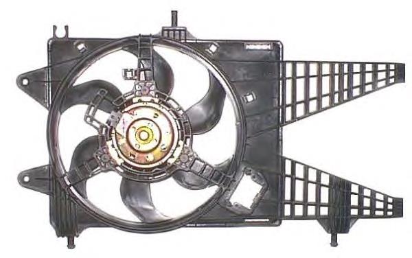 47254 NRF difusor do radiador de esfriamento, montado com motor e roda de aletas