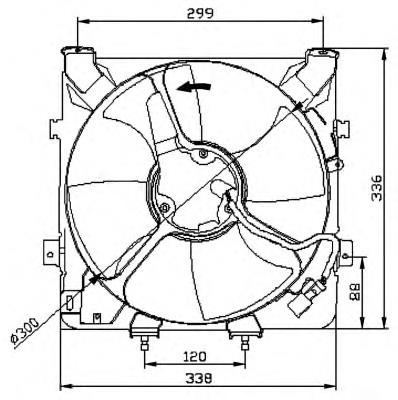 Difusor do radiador de aparelho de ar condicionado, montado com roda de aletas e o motor 47041 NRF