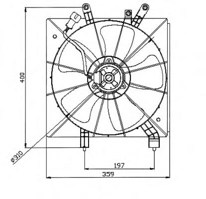 Difusor do radiador de esfriamento, montado com motor e roda de aletas para Honda Civic (EU, EP)