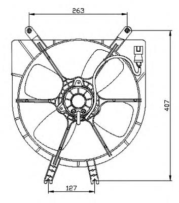 Difusor do radiador de esfriamento, montado com motor e roda de aletas 47042 NRF