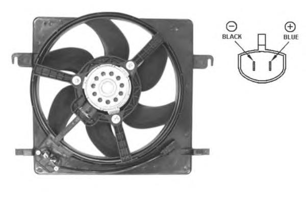 47037 NRF difusor do radiador de esfriamento, montado com motor e roda de aletas