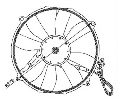 Ventilador elétrico de esfriamento montado (motor + roda de aletas) 47045 NRF