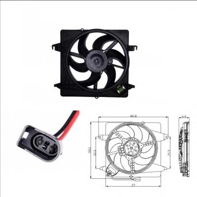 1467011 Ford difusor do radiador de esfriamento, montado com motor e roda de aletas