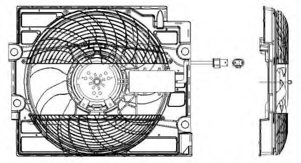 47211 NRF ventilador elétrico de aparelho de ar condicionado montado (motor + roda de aletas)