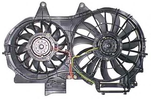 47205 NRF difusor do radiador de esfriamento, montado com motor e roda de aletas