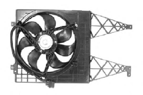Difusor do radiador de esfriamento, montado com motor e roda de aletas 47056 NRF