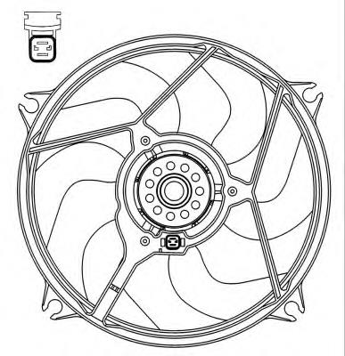 47069 NRF ventilador elétrico de esfriamento montado (motor + roda de aletas)