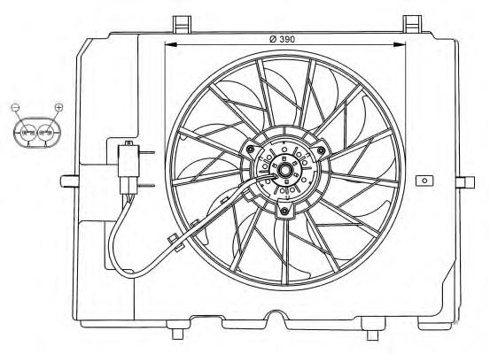 Difusor do radiador de esfriamento, montado com motor e roda de aletas 47067 NRF