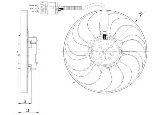 47392 NRF ventilador (roda de aletas do radiador de esfriamento)