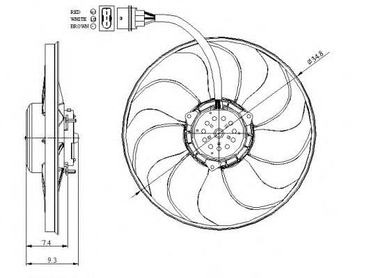 47393 NRF ventilador (roda de aletas do radiador de esfriamento)
