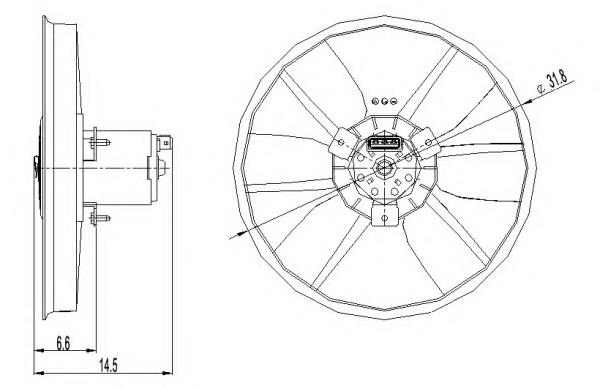 47402 NRF ventilador elétrico de esfriamento montado (motor + roda de aletas)