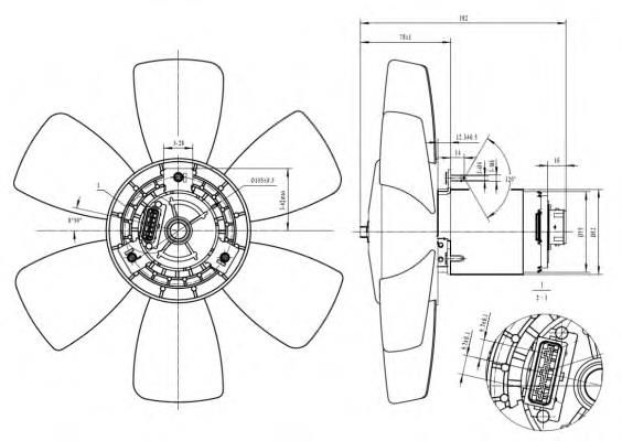 Ventilador elétrico de esfriamento montado (motor + roda de aletas) 47429 NRF