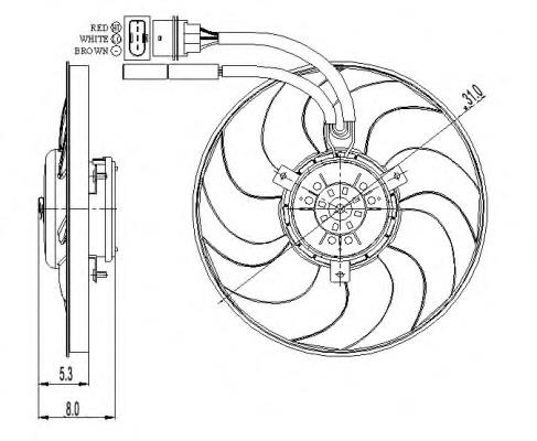 671423U3 Polcar ventilador (roda de aletas do radiador de esfriamento)