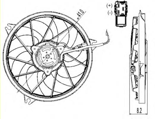 47324 NRF ventilador elétrico de esfriamento montado (motor + roda de aletas)