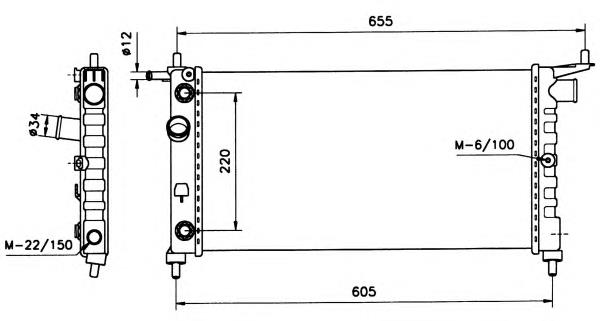 Radiador de esfriamento de motor 50552 NRF