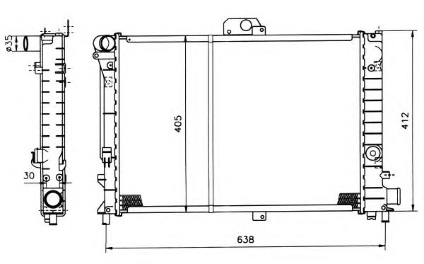 Radiador de esfriamento de motor 504141 NRF