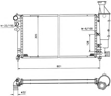 1301HZ Peugeot/Citroen radiador de esfriamento de motor