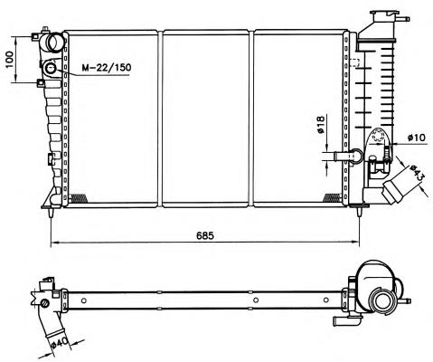 Radiador de esfriamento de motor 50419 NRF