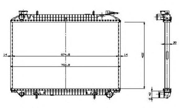 Radiador de esfriamento de motor para Nissan Vanette (C23)