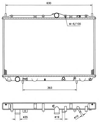 DMX102090 Mitsubishi radiador de esfriamento de motor