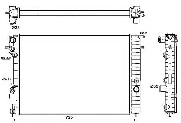 52463045 Opel radiador de esfriamento de motor