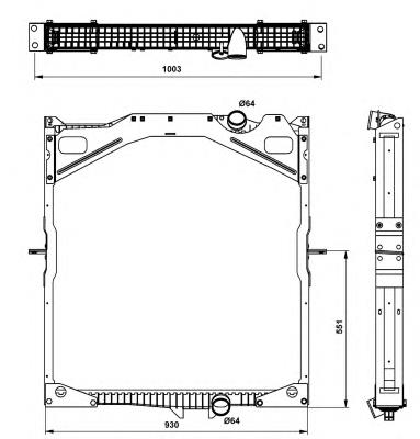 Radiador de esfriamento de motor 509702 NRF