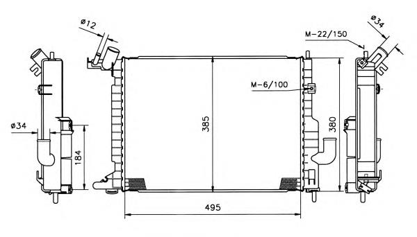 Radiador de esfriamento de motor 50221 NRF