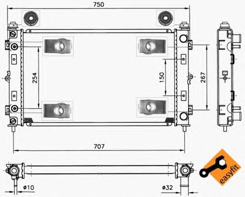 50232 NRF radiador de esfriamento de motor