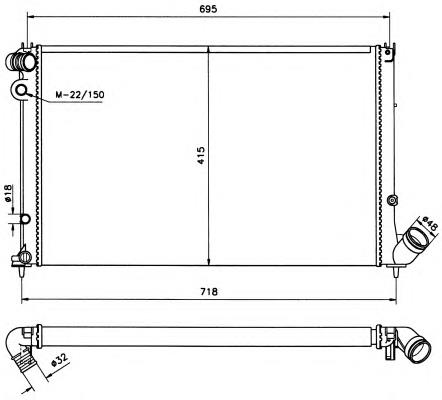 Radiador de esfriamento de motor 58021 NRF