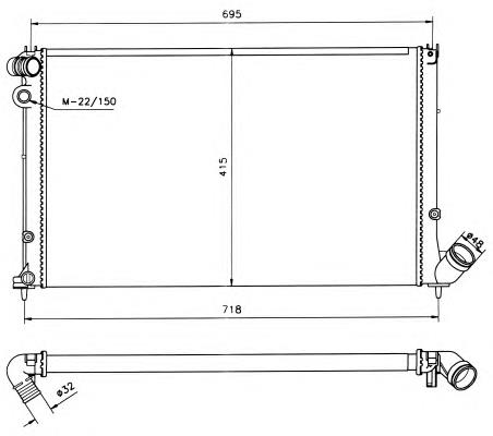 Radiador de esfriamento de motor 58019 NRF