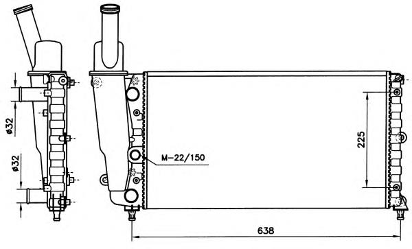 Radiador de esfriamento de motor 58056 NRF