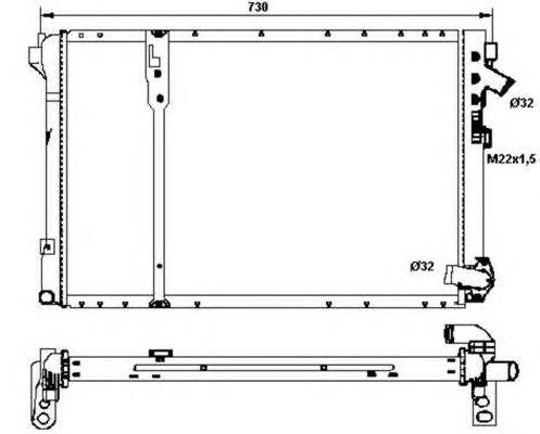 Radiador de esfriamento de motor 58060 NRF