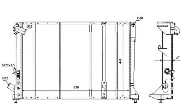 Radiador de esfriamento de motor 58059 NRF