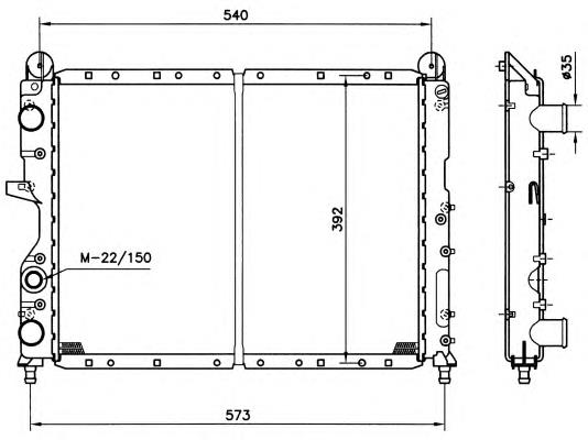 Radiador de esfriamento de motor 58012 NRF