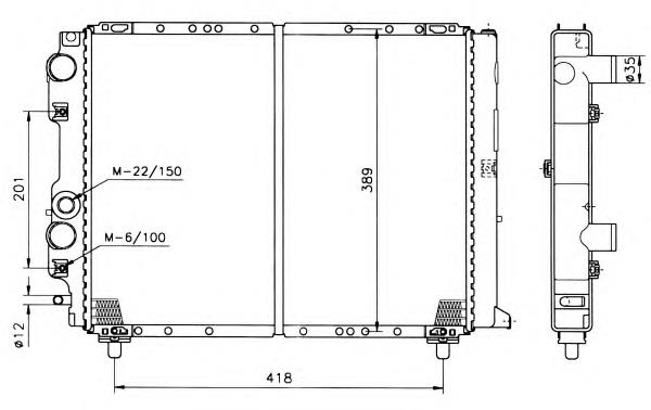 Radiador de esfriamento de motor 58002 NRF