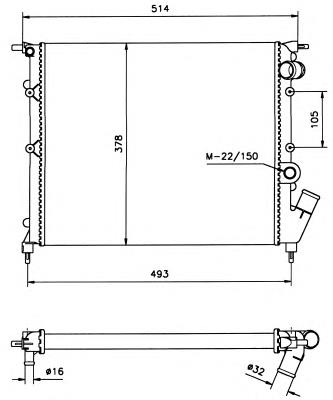 58105 NRF radiador de esfriamento de motor