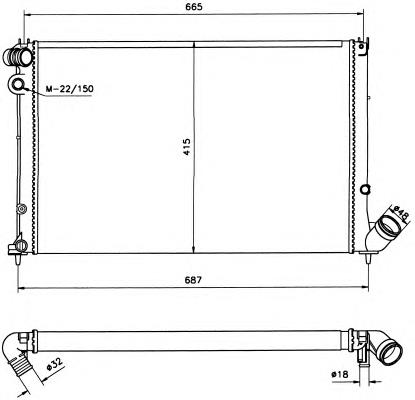 Radiador de esfriamento de motor 58121 NRF