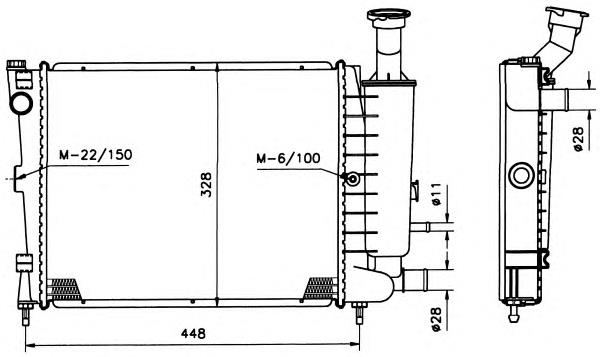 Radiador de esfriamento de motor 58120 NRF