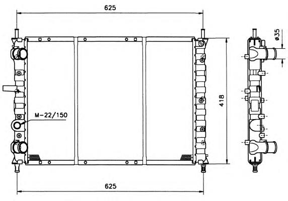 58122 NRF radiador de esfriamento de motor