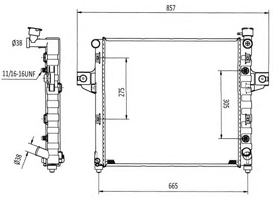 Radiador de esfriamento de motor 58113 NRF